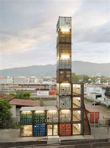 tall shipping container structure