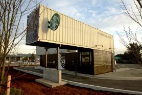 Starbucks made out of shipping containers