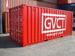 Red 20 foot cargo container