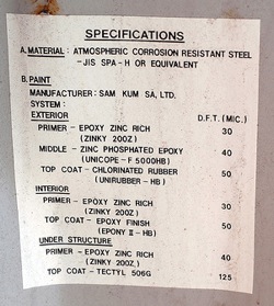 shipping container specs